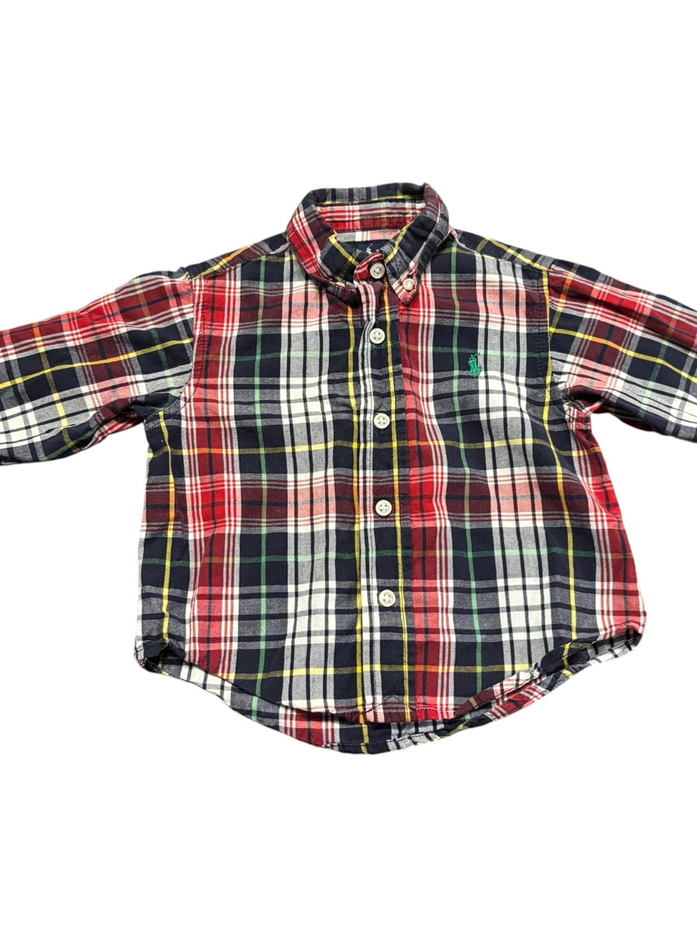 Ralph Lauren size 12M, boys plaid button down shirt